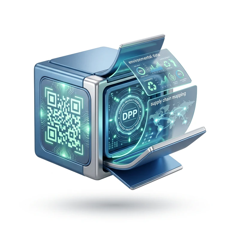 DPP 數位產品護照 QR 查詢情境圖
