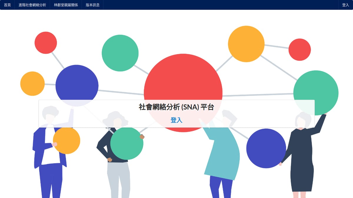社會網絡分析平台公開網站截圖